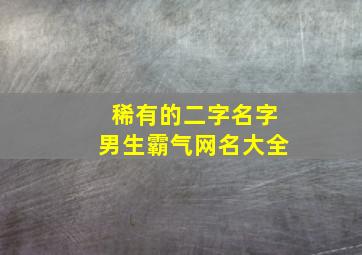 稀有的二字名字男生霸气网名大全