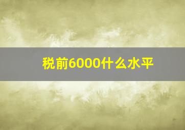 税前6000什么水平