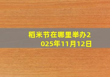 稻米节在哪里举办2025年11月12日