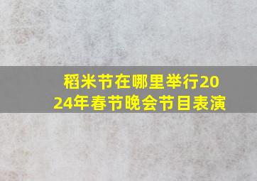 稻米节在哪里举行2024年春节晚会节目表演