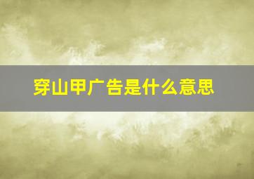 穿山甲广告是什么意思