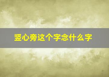 竖心旁这个字念什么字