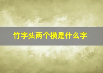 竹字头两个横是什么字