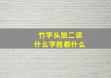 竹字头加二读什么字姓都什么