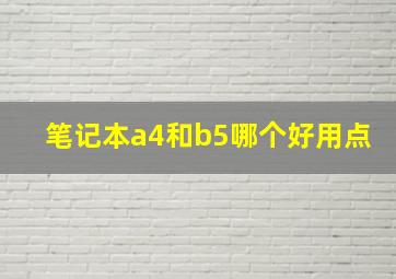 笔记本a4和b5哪个好用点