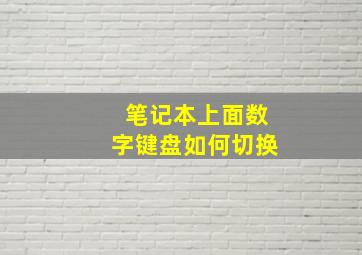 笔记本上面数字键盘如何切换