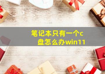 笔记本只有一个c盘怎么办win11