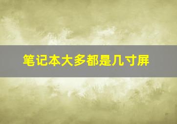 笔记本大多都是几寸屏