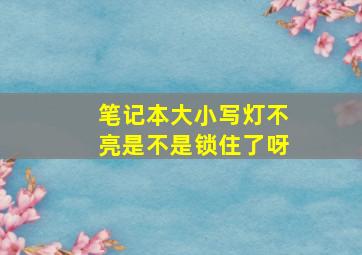 笔记本大小写灯不亮是不是锁住了呀