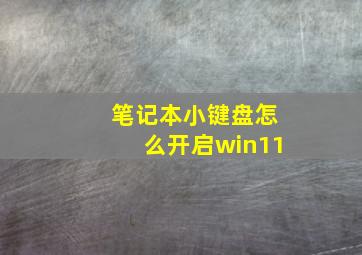 笔记本小键盘怎么开启win11