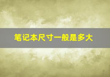 笔记本尺寸一般是多大