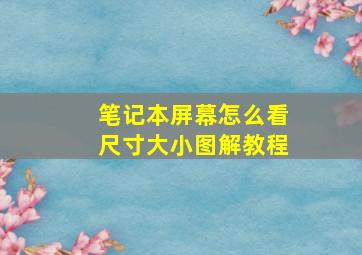 笔记本屏幕怎么看尺寸大小图解教程