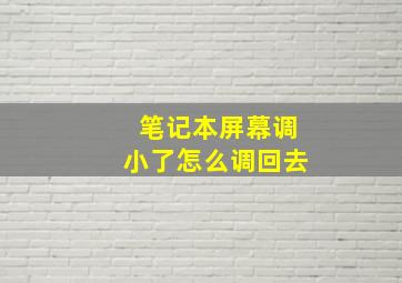 笔记本屏幕调小了怎么调回去