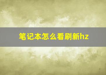 笔记本怎么看刷新hz