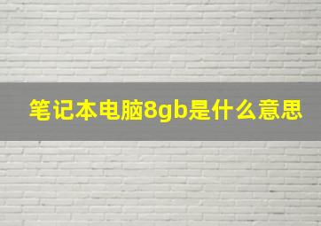 笔记本电脑8gb是什么意思