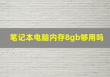 笔记本电脑内存8gb够用吗