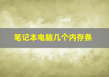 笔记本电脑几个内存条