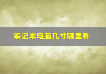 笔记本电脑几寸哪里看