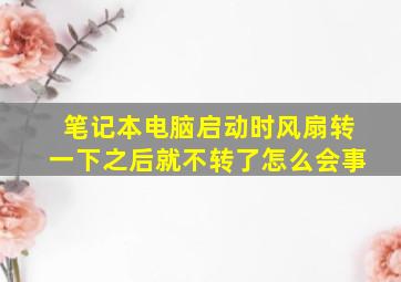 笔记本电脑启动时风扇转一下之后就不转了怎么会事