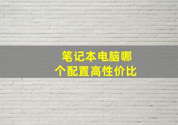 笔记本电脑哪个配置高性价比