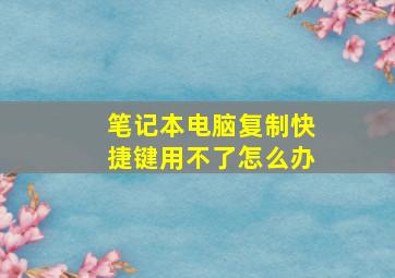 笔记本电脑复制快捷键用不了怎么办