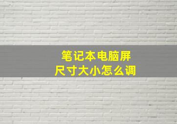 笔记本电脑屏尺寸大小怎么调