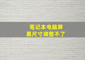 笔记本电脑屏幕尺寸调整不了