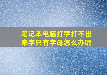 笔记本电脑打字打不出来字只有字母怎么办呢