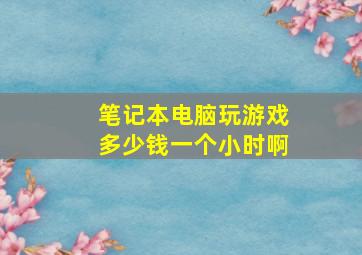 笔记本电脑玩游戏多少钱一个小时啊