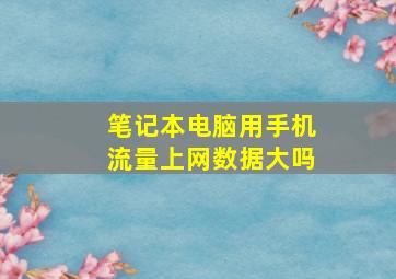 笔记本电脑用手机流量上网数据大吗