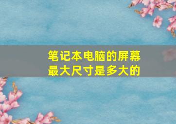 笔记本电脑的屏幕最大尺寸是多大的