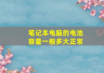 笔记本电脑的电池容量一般多大正常