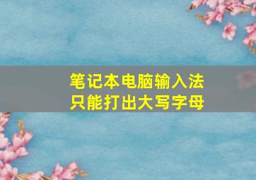 笔记本电脑输入法只能打出大写字母