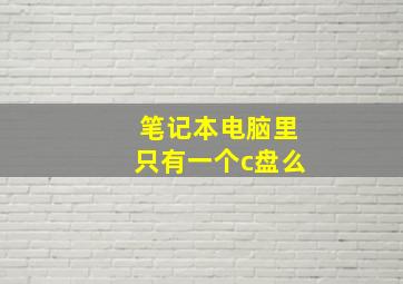 笔记本电脑里只有一个c盘么