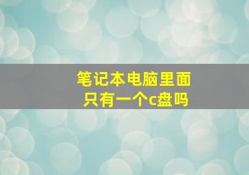 笔记本电脑里面只有一个c盘吗