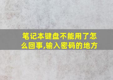 笔记本键盘不能用了怎么回事,输入密码的地方