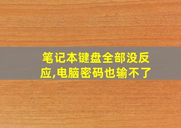 笔记本键盘全部没反应,电脑密码也输不了