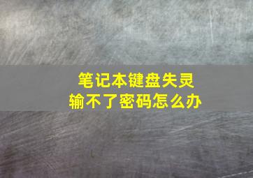 笔记本键盘失灵输不了密码怎么办