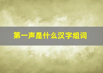 第一声是什么汉字组词