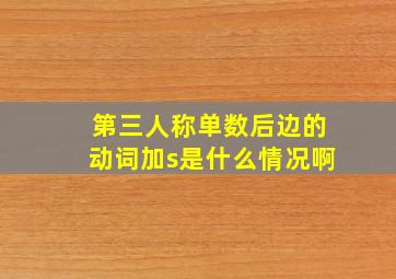 第三人称单数后边的动词加s是什么情况啊