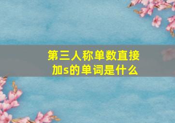 第三人称单数直接加s的单词是什么