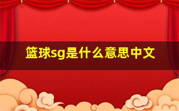 篮球sg是什么意思中文