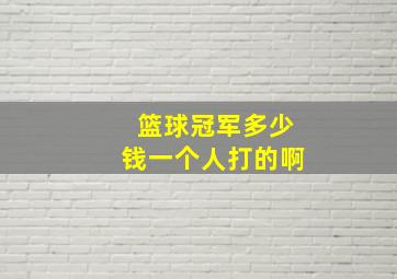 篮球冠军多少钱一个人打的啊