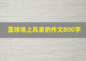 篮球场上风景的作文800字