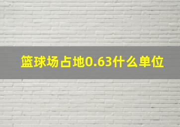 篮球场占地0.63什么单位