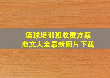 篮球培训班收费方案范文大全最新图片下载