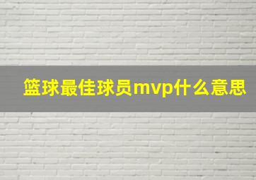 篮球最佳球员mvp什么意思