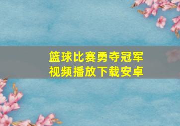 篮球比赛勇夺冠军视频播放下载安卓