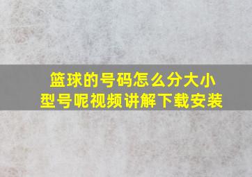 篮球的号码怎么分大小型号呢视频讲解下载安装