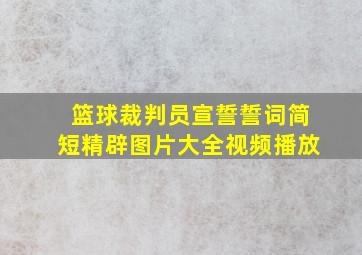 篮球裁判员宣誓誓词简短精辟图片大全视频播放